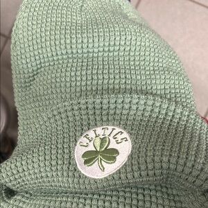 Women’s Celtics Green Knit Beanie light green color